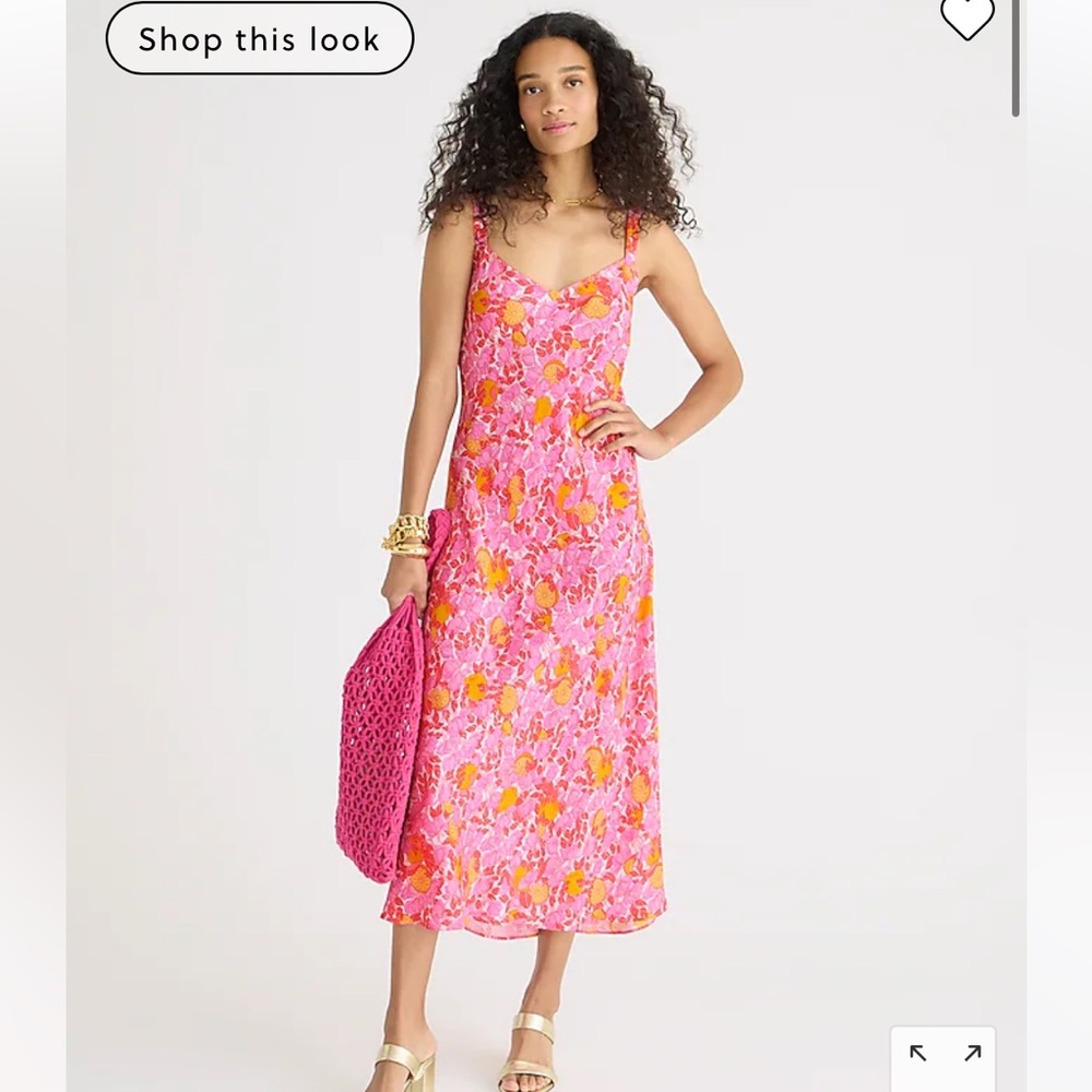 JCREW pink limone slip dress